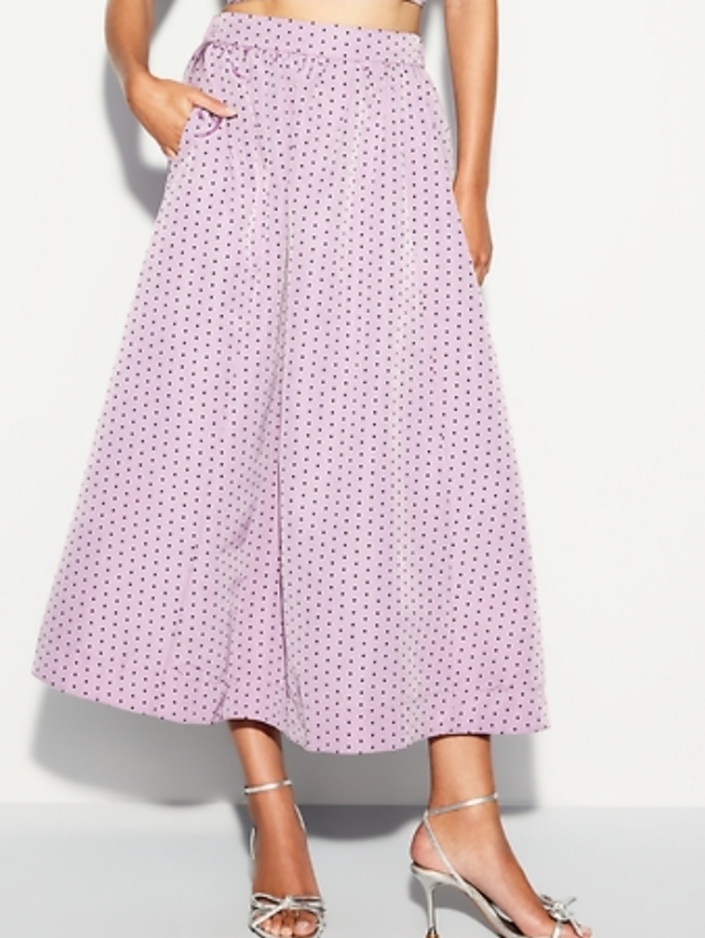 XXL • The Occasion by Old Navy • Lavender Dotted High-Waisted Taffeta Midi Skirt